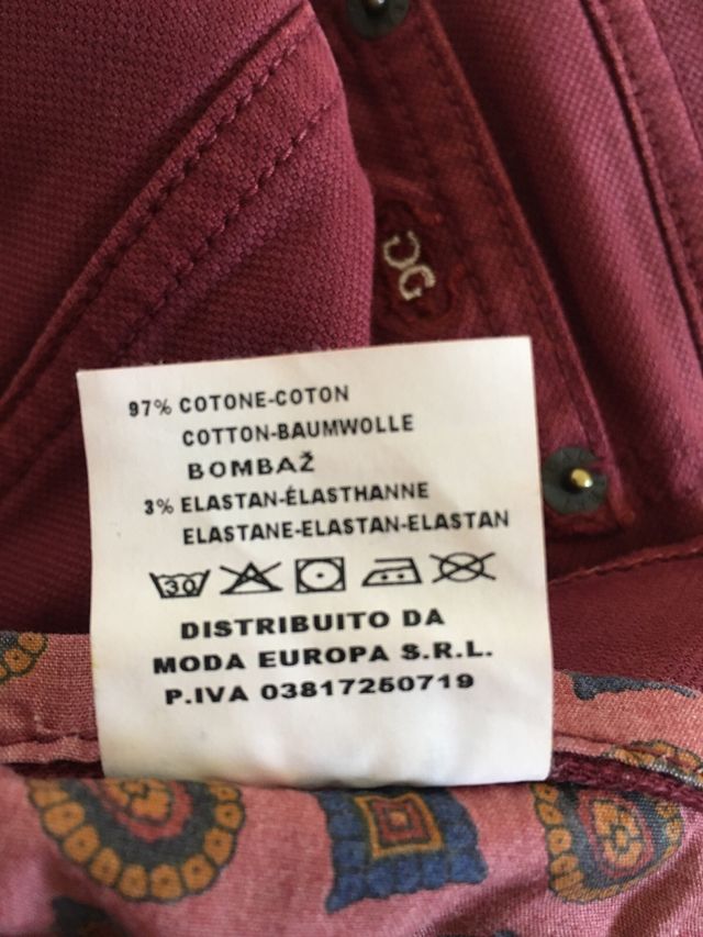 Jeans bordeaux Gauteri made in Italy