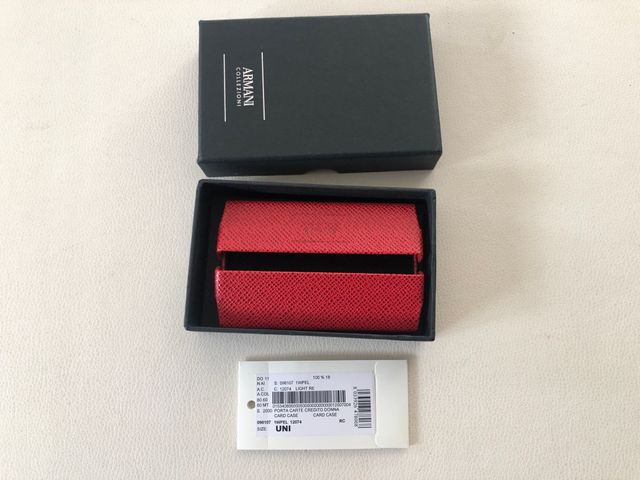 ARMANI Portacarte trama coccodrillo rosso NUOVO