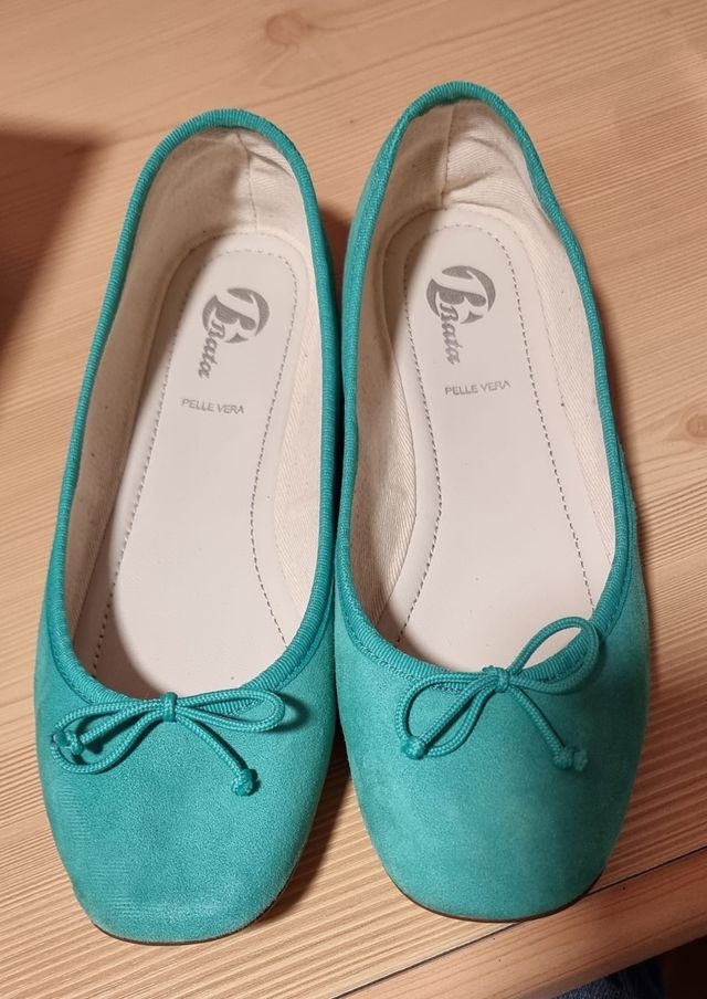 Ballerine donna  indossate una sola volta, verdi 