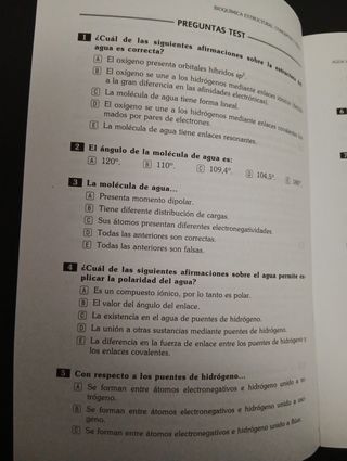 BIOQUÍMICA ESTRUCTURAL. CONCEPTOS Y TEST