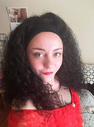 Peluca de pelo natural rizado