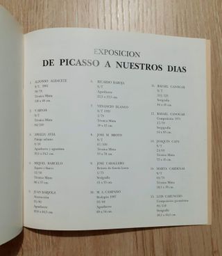 Catálogo grabados DE PICASSO A NUESTROS DÍAS, 1994