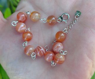 Pulsera, plata ley y cornalina 