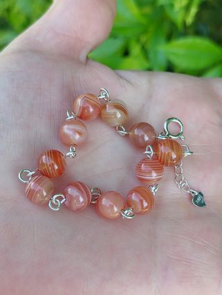 Pulsera, plata ley y cornalina 