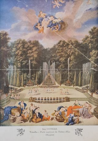 Litografia o lamina antigua Jean Cotelle Versaille