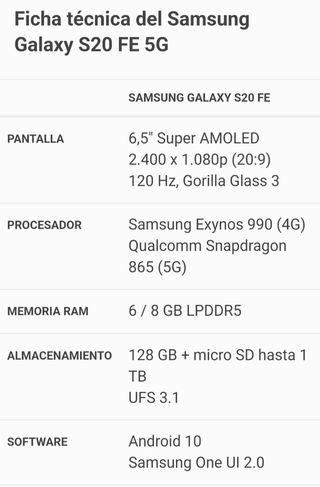SAMSUNG GALAXY S20 FE