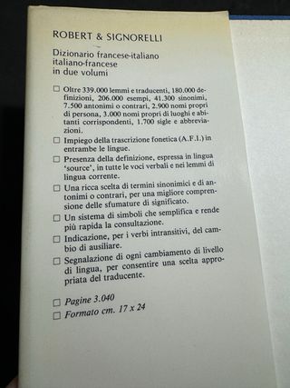 Dizionario francese italiano in due volumi