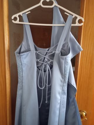 Traje de fiesta mujer color azul celeste