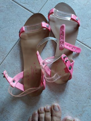 Sandalias color rosa planas de Promod Nº 40