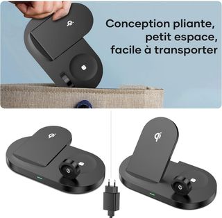 Cargador inalámbrico de inducción Plegable 3 en 1