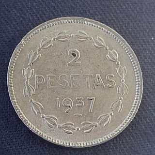 Moneda 2 pesetas 1937 Asturias y León. 