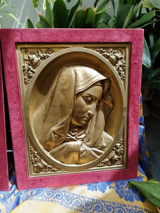 antigua pareja cuadros religiosos