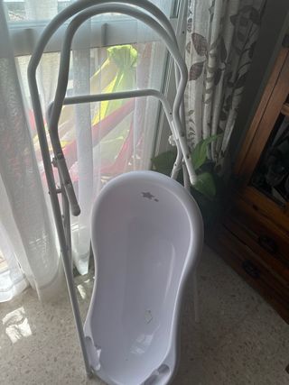 Lote bañera bebe + parque cuna seminuevo