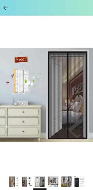 Cortina mosquitera magnética negra  198x226