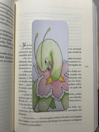 Marcapáginas Meganium. Pokemon.