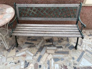 Banco forja y madera jardin