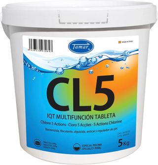 Cloro 5 acciones piscina disolución lenta