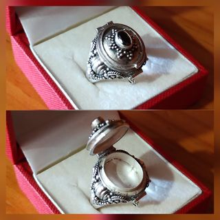 Antiguo anillo pastillero plata 925