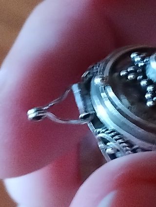 Antiguo anillo pastillero plata 925