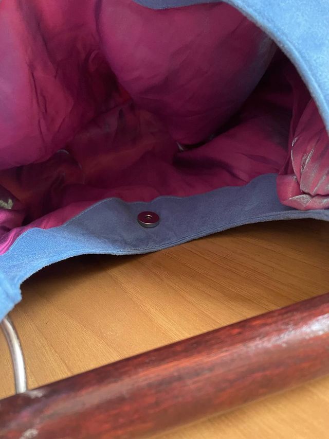 Borsa Fantasia Multicolore con Manico in Legno