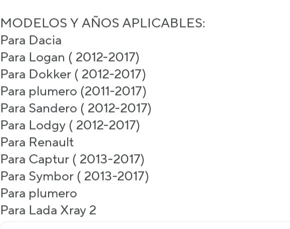 Pantalla para Dacia y Renault