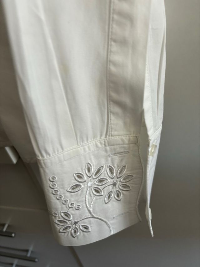 Camisa blanca bordada Purificacion Garcia 40