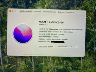 Macbook pro 2016 - 256GB 16GB Ram