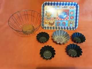 Frutero, moldes flan y bandeja