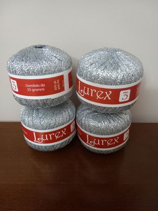 4 Gomitoli lurex argento