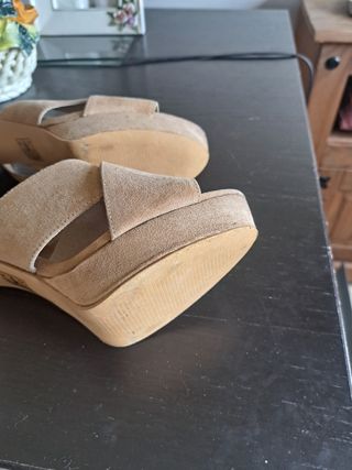 Sandalias de piel con tacón n°40 