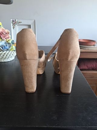 Sandalias de piel con tacón n°40 
