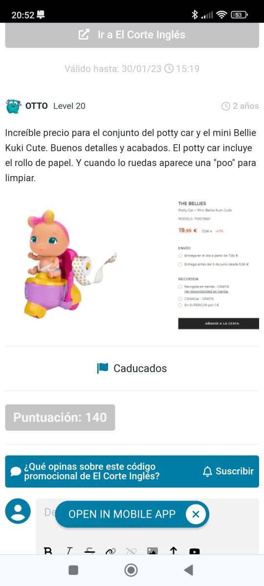 Muñeca the bellies potty car