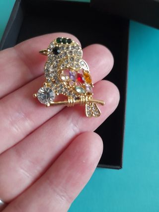 Spilla/broche "Uccellino" in strass