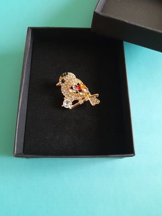 Spilla/broche "Uccellino" in strass