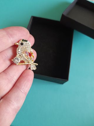 Spilla/broche "Uccellino" in strass