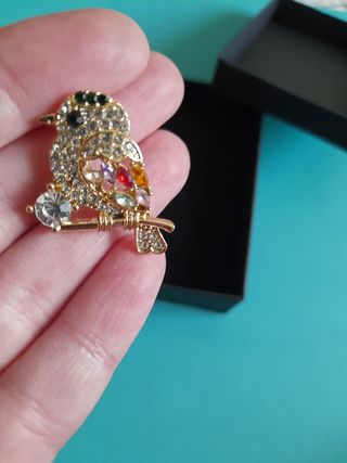 Spilla/broche "Uccellino" in strass