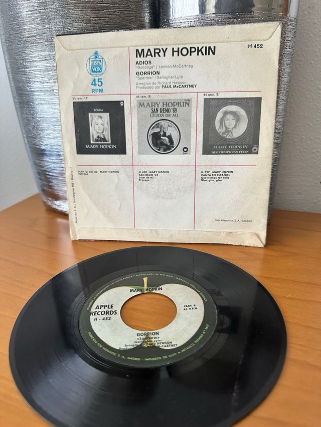 MARY HOPKIN SG GOODBYE / ADIOS APPLE BEATLES