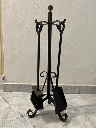 Set attrezzi camino ferri battuto
