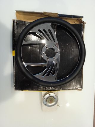 VOLANTE TUNING STYLO BILLET CUSTOM 14" PIEL NEGRO 