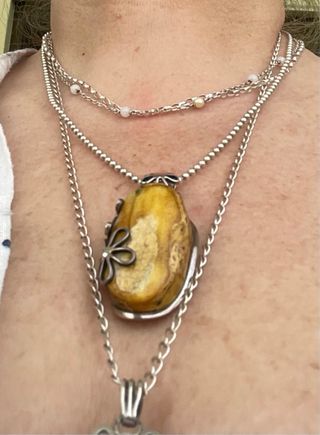 Colgante plata ámbar Báltico crudo