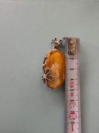 Colgante plata ámbar Báltico crudo