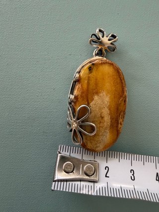 Colgante plata ámbar Báltico crudo