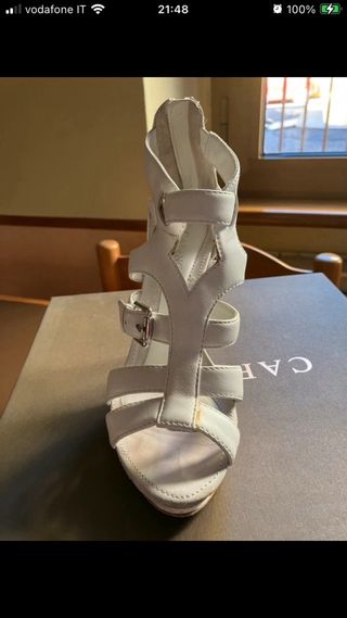 Sandali bianchi con tacco 10 cm
