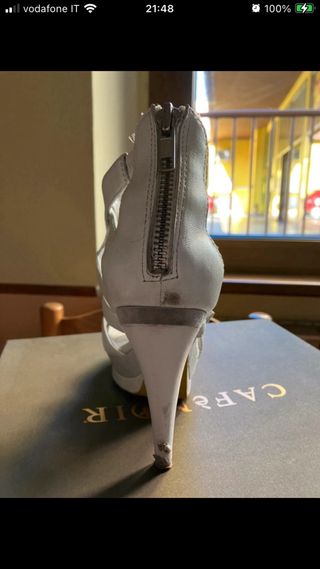 Sandali bianchi con tacco 10 cm