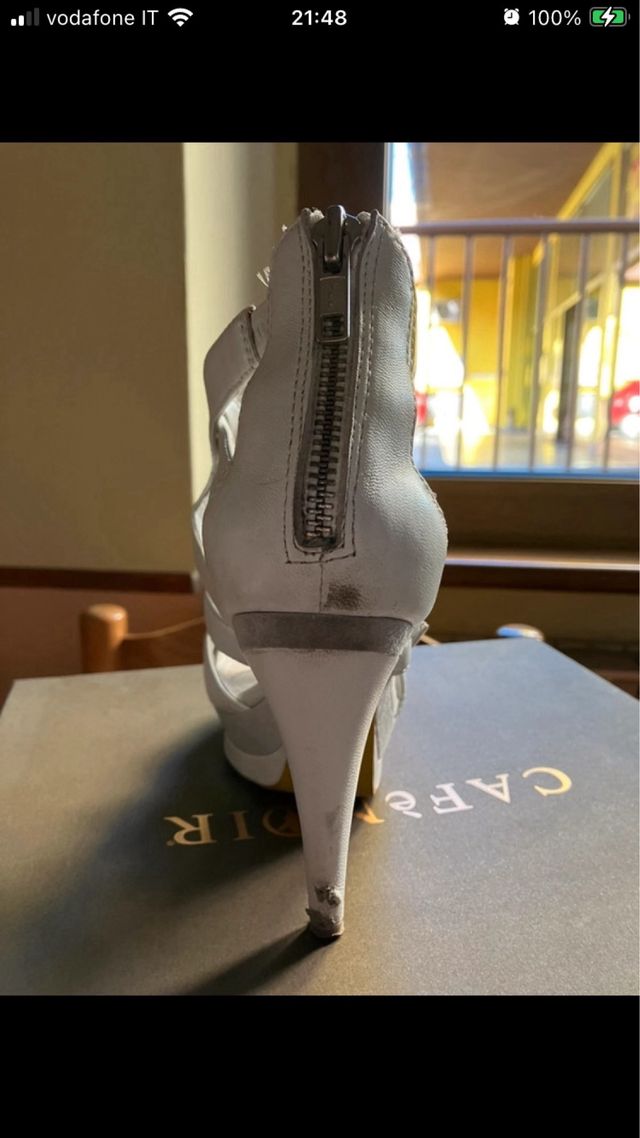 Sandali bianchi con tacco 10 cm