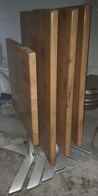 4 tavoli pieghevoli in acciaio inox