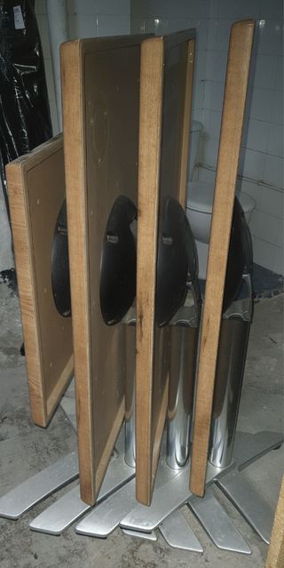 4 tavoli pieghevoli in acciaio inox