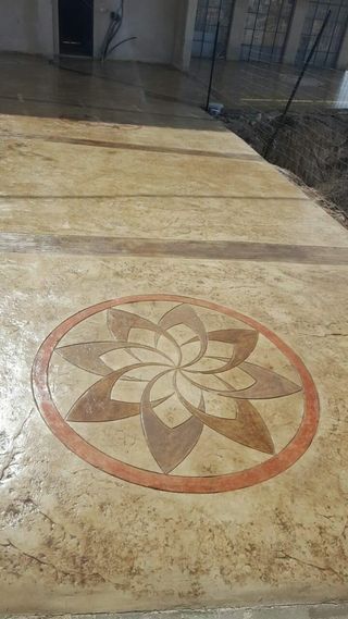 Montaje de suelos hormigon estampado