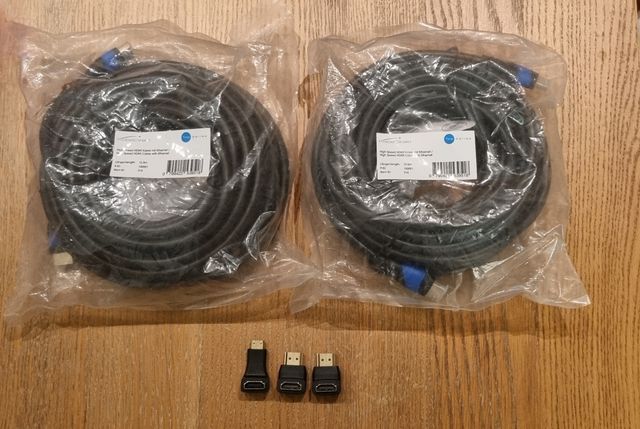 Coppia di cavi Hdmi da 12,5m l'uno+tre adattatori