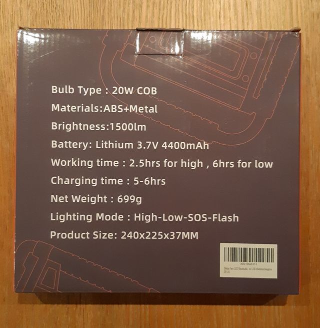 Faro portatile a led da 20w